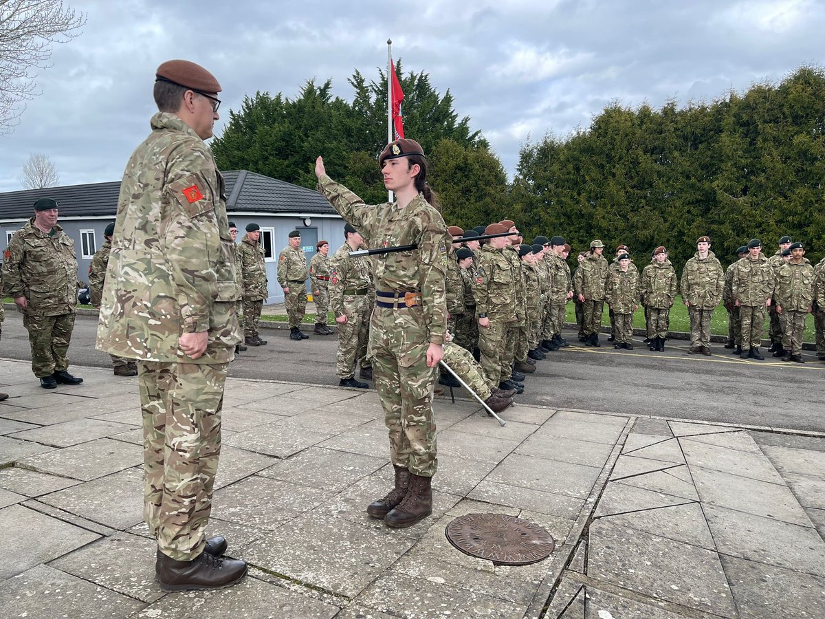 WiltsACF's tweet photo. Sword Company ACS Weekend

The culmination of the weekend was the final parade presentations. 
Cadets and CFAVs were rewarded for their achievements. 

Cdt S/Sgt Stewart was promoted and appointed Company Sergeant Major. https://t.co/wCaeyysJUZ