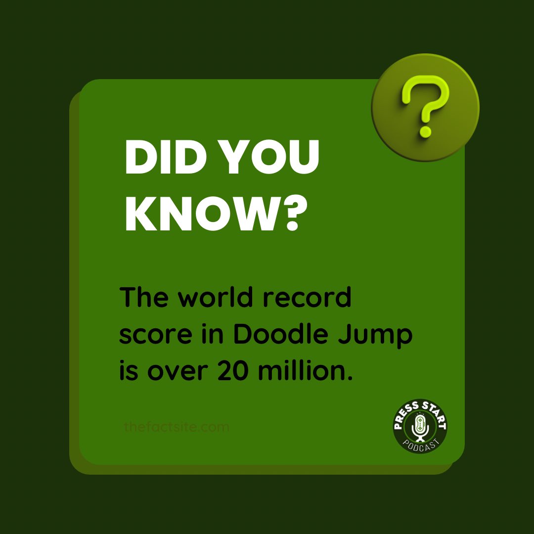 Some of these fun facts can be mindblowing like this one. If anyone remembers the game #DoodleJump then having a high score of over 20 million seems a bit unrealistic.
•
•
•
•
•
#Gaming #GuinessWorldRecord #Mobile