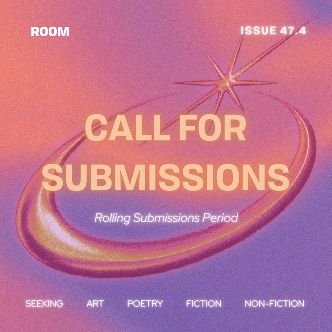 💫 Calling writers and artists of marginalized genders! (Yes, we pay!) 💫 ⁠ Room 47.4 is open for *unthemed* submissions! Send us your dreamiest & most daring & everything in between: roommagazine.com/call-for-submi…