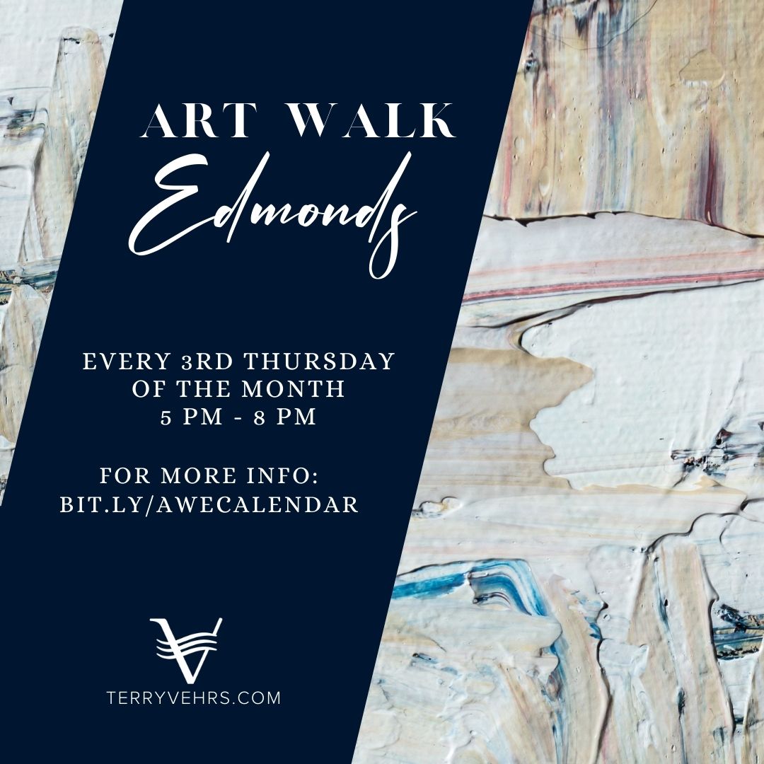 🎨 Stroll through the vibrant streets, explore local galleries, and discover incredible artworks from talented artists. 

More info here: bit.ly/AWECALENDAR

#ArtWalkEdmonds #LocalArtists #CreativeCommunity #Edmonds #EdmondsWA #EdmondsDowntown #TerryExploresEdmonds