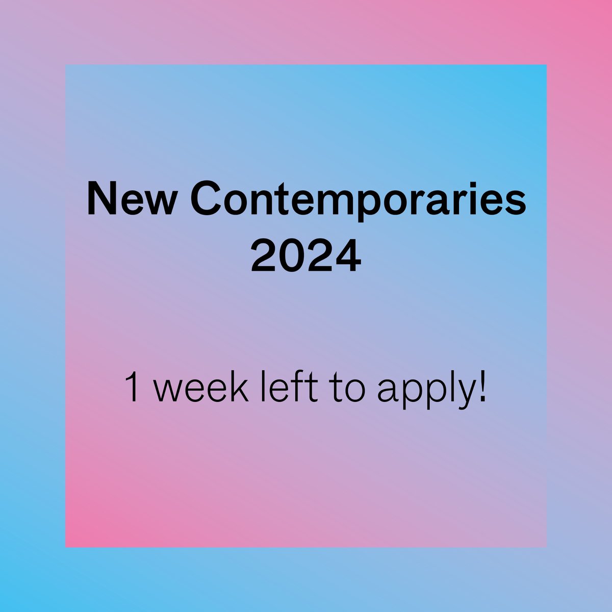 1 week left to apply for New Contemporaries 2024‼️⁠Submit your work before 25th March! Check out the link below for eligibility information and application guidelines. newcontemporaries.org.uk/submissions ⁠ #NC24 #ArtistOpportunities ⁠#OpenCall #Emergingartists⁠⠀