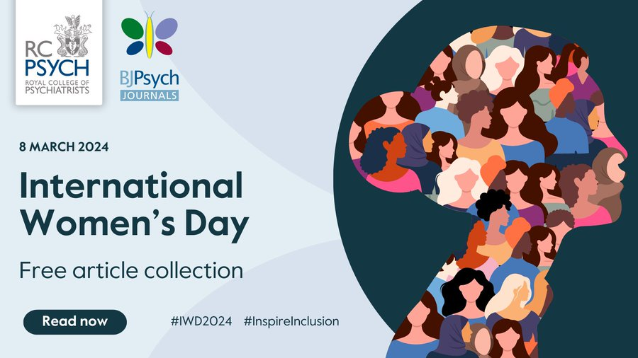 Have you taken a look at our #IWD collection curated by @CambUP_Psych? Read the selected articles across the #BJPsychJournals focusing on women's #mentalhealth for free: tinyurl.com/bp95ej7v @rcpsych @womeninmindUK