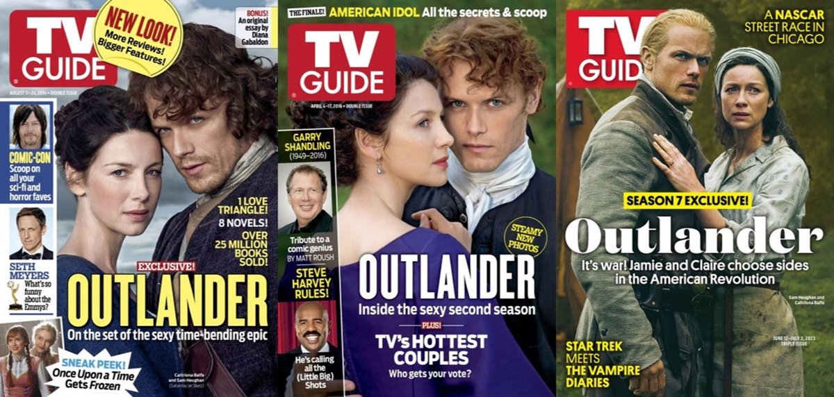 #Outlander's Claire & Jamie are still going strong on @TVGuideMagazine's covers 👏👏👏