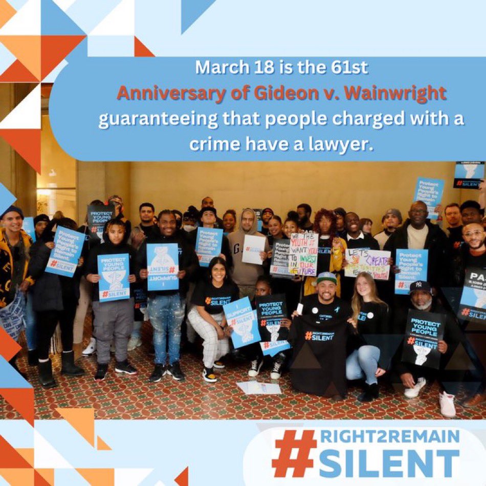 This year in #NYS we need to pass #Right2RemainSilent so that all young people speak to a lawyer prior to police questioning. @CDFNewYork @LegalAidNYC @BronxDefenders @Gather4Justice