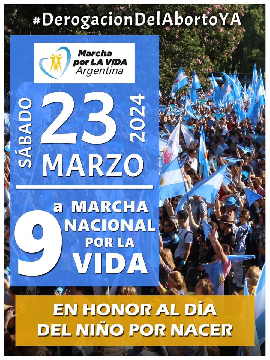 Se viene la Marcha por la Vida 💙💙 Pedimos #DerogacionDelAbortoYA