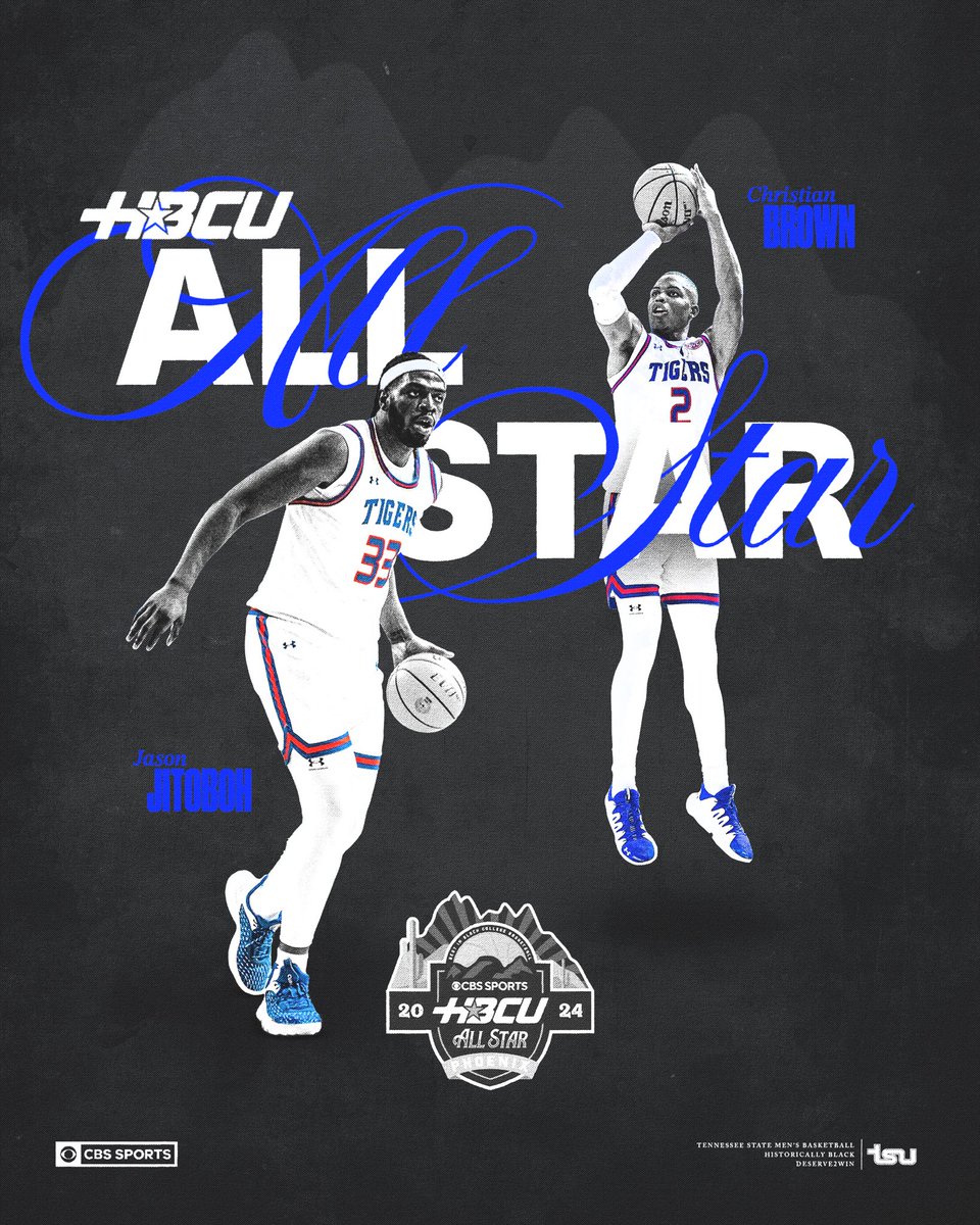 𝙏𝙞𝙜𝙚𝙧𝙨 𝙞𝙣 𝙩𝙝𝙚 𝘿𝙚𝙨𝙚𝙧𝙩 🏜️ Christian Brown and Jason Jitoboh have been selected to play in the upcoming 2024 @HBCUAllStarGame in Phoenix during the @MarchMadnessMBB Final Four weekend The game will be live on @CBSSportsNet on April 7 at 2 PM CT #RoarCity x #D2W