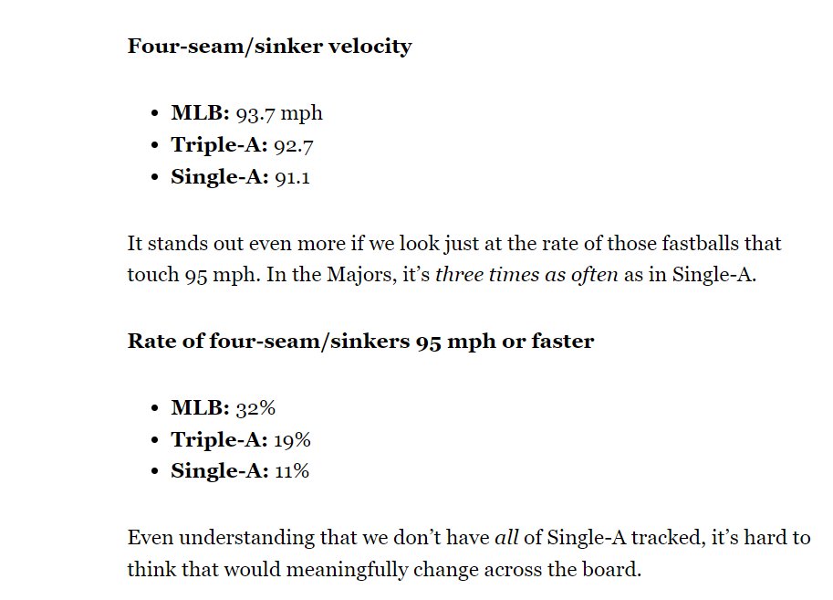 Is it cool to know how much more velo there is at the big league level? I think so.

--&gt; mlb.com/news/minor-lea…