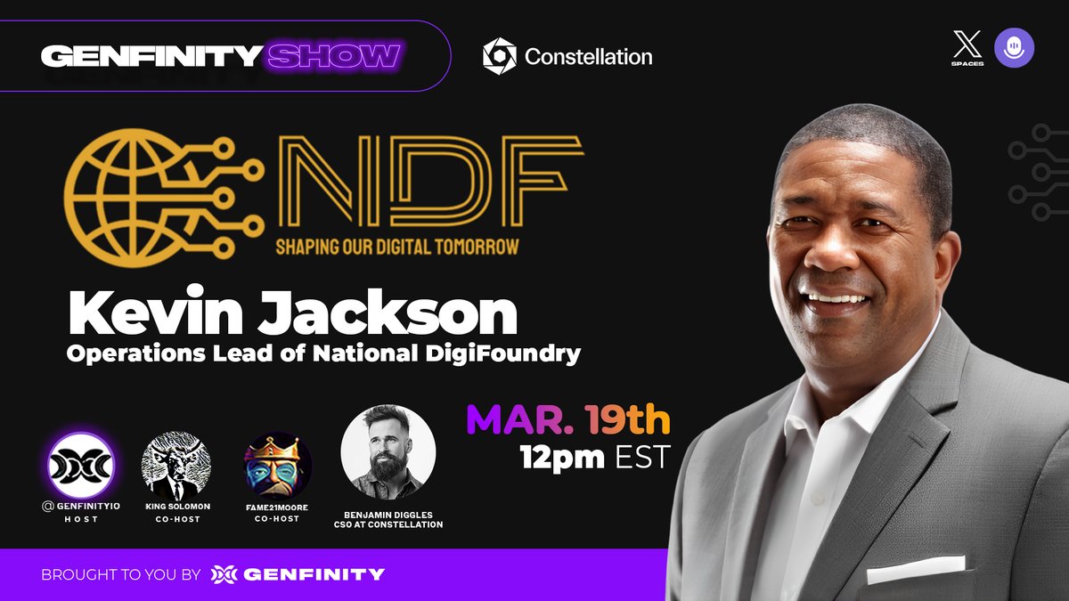 We're on @GenfinityIO Spaces! Join @UTSADigiFoundry and @Conste11ation on March 15th to hear about how we built the National DigiFoundry #Web3 / #Industry40 sandbox on the @Azure and @IBMCloud with @NSF, @USTreasury, @SpaceForceDoD and others. x.com/i/spaces/1oyka…