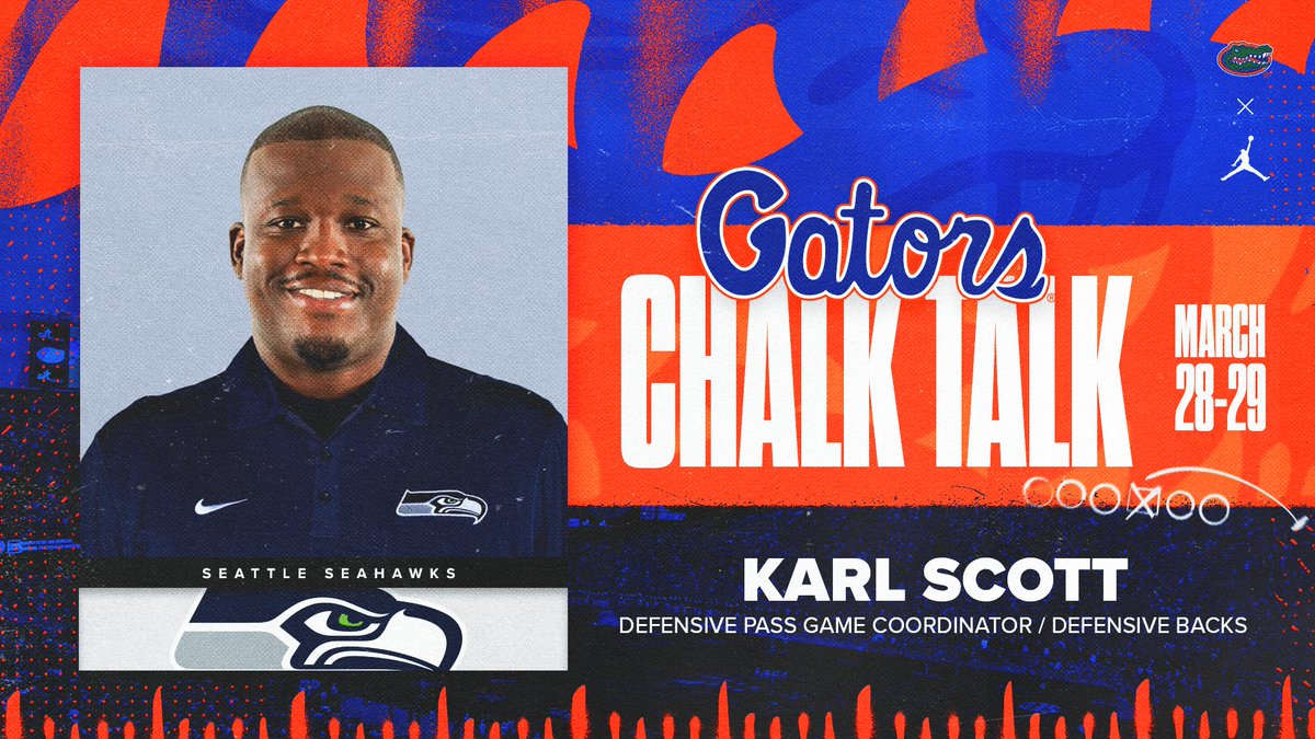 We are happy to welcome Karl Scott to this year’s Chalk Talk lineup! Don't miss out! 🗓️ March 28-29 Register Today! floridagators.com/sports/2024/2/…