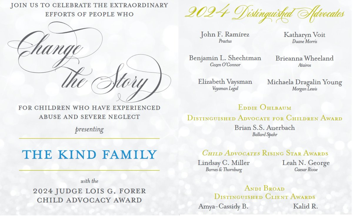 We are one month away from An Evening for Child Advocacy! Please join us on 4/18 at the Crystal Tea Room as we recognize The Kind Family and all of our 2024 Distinguished Advocates, while raising funds to support our important work. Click the link in our profile for info!