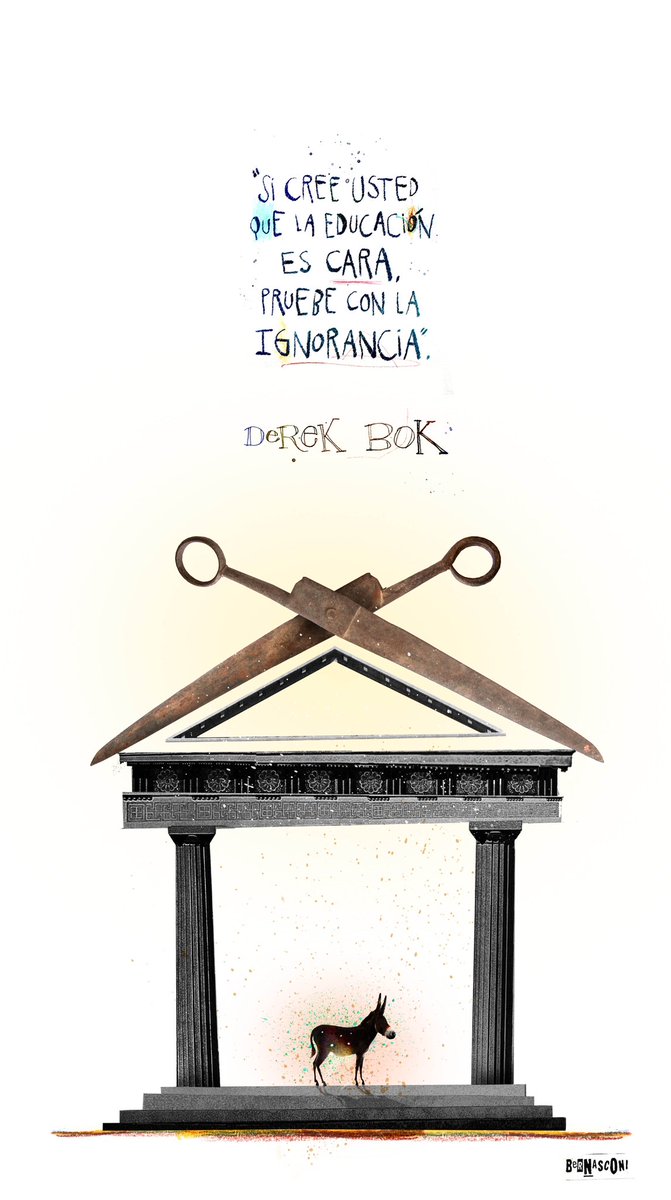 BernasconiPablo's tweet photo. "Si cree usted que la educación es cara, pruebe con la ignorancia."
Derek Bok

#universidad #education #educacion https://t.co/lQMEFds9Za