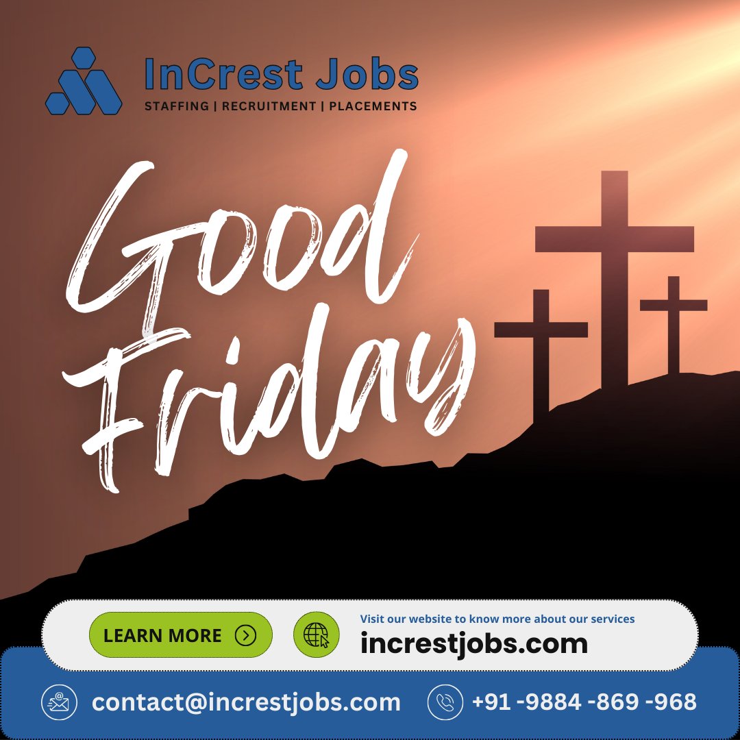 May this Good Friday fill your heart with peace, love, and reflection. Wishing you a blessed day of solemn remembrance. #InCresting #GoodFriday #Peace #Love #Reflection #Blessings #SolemnRemembrance