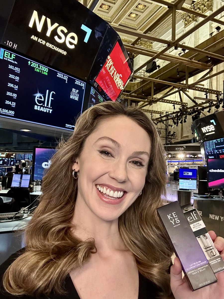 We’ve got our glow going down here at the @NYSE ✨ Tune into @cheddar this week for my interview with @elfcosmetics CEO Tarang Amin 📺