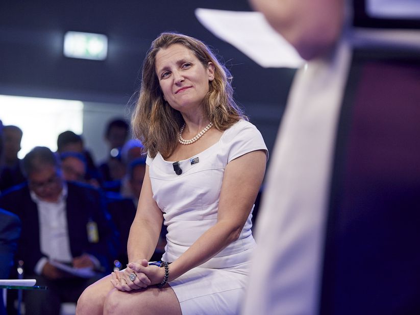 Gentlemen, it is with great regret and displeasure I inform you: Chrystia Freeland