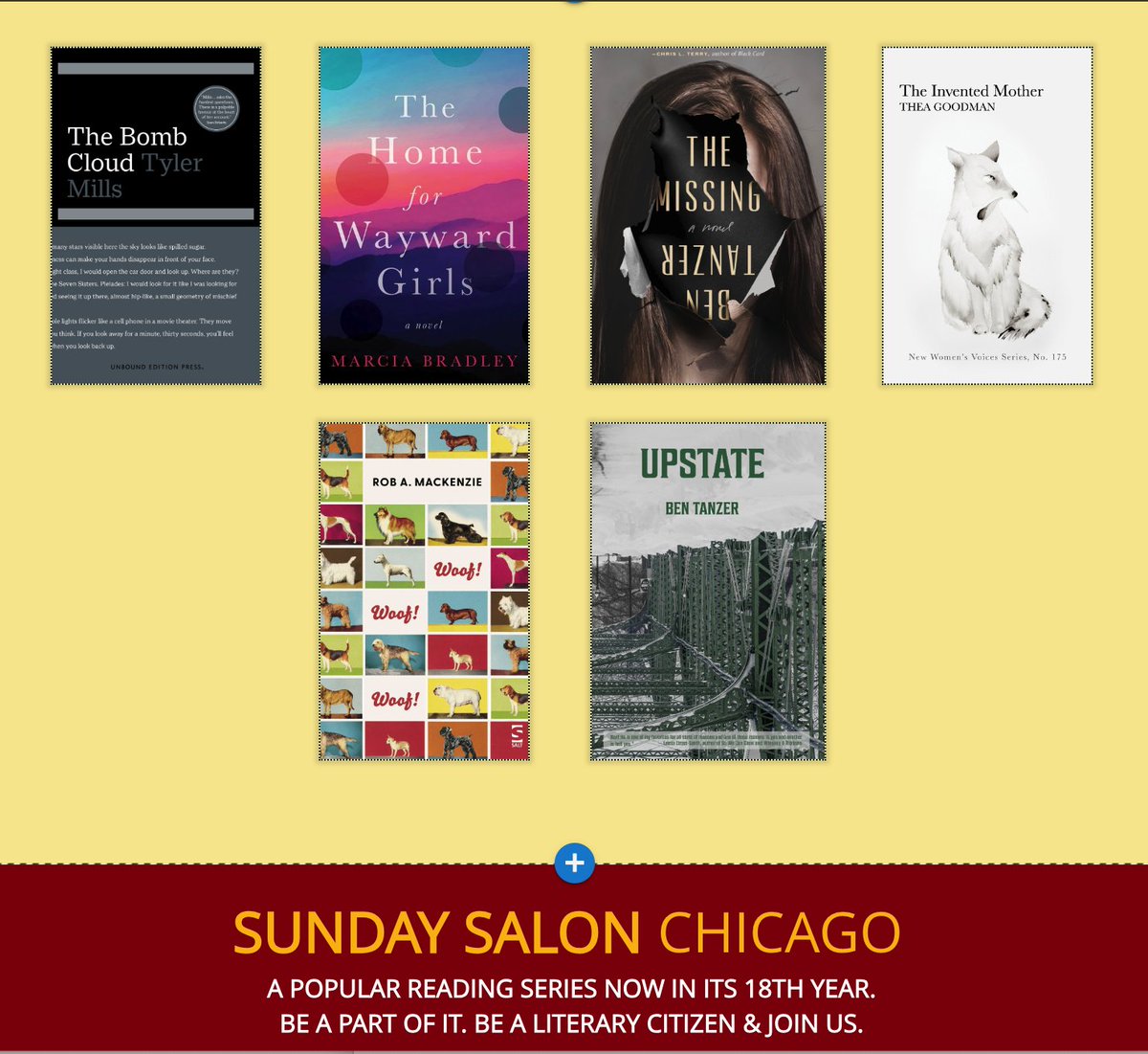 REMINDER! Sunday Salon Chicago happens in a week on 3/24 at 7 pm @RoscoeBooks w/ an amazing lineup, featuring @MarciaBradley, @TylerMPoetry, @BenTanzer, Kenyatta Rogers, Thea Goodman & @RobAMackenzie1 of Blue Diode Press, Scotland @DiodeBlue 🤗🙏👌 Visit sundaysalon-chicago.com —