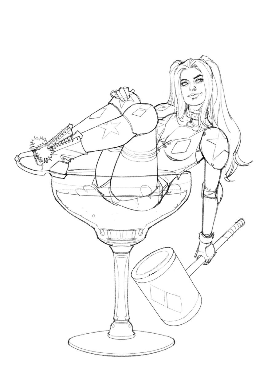Harley Quinn commission rough.