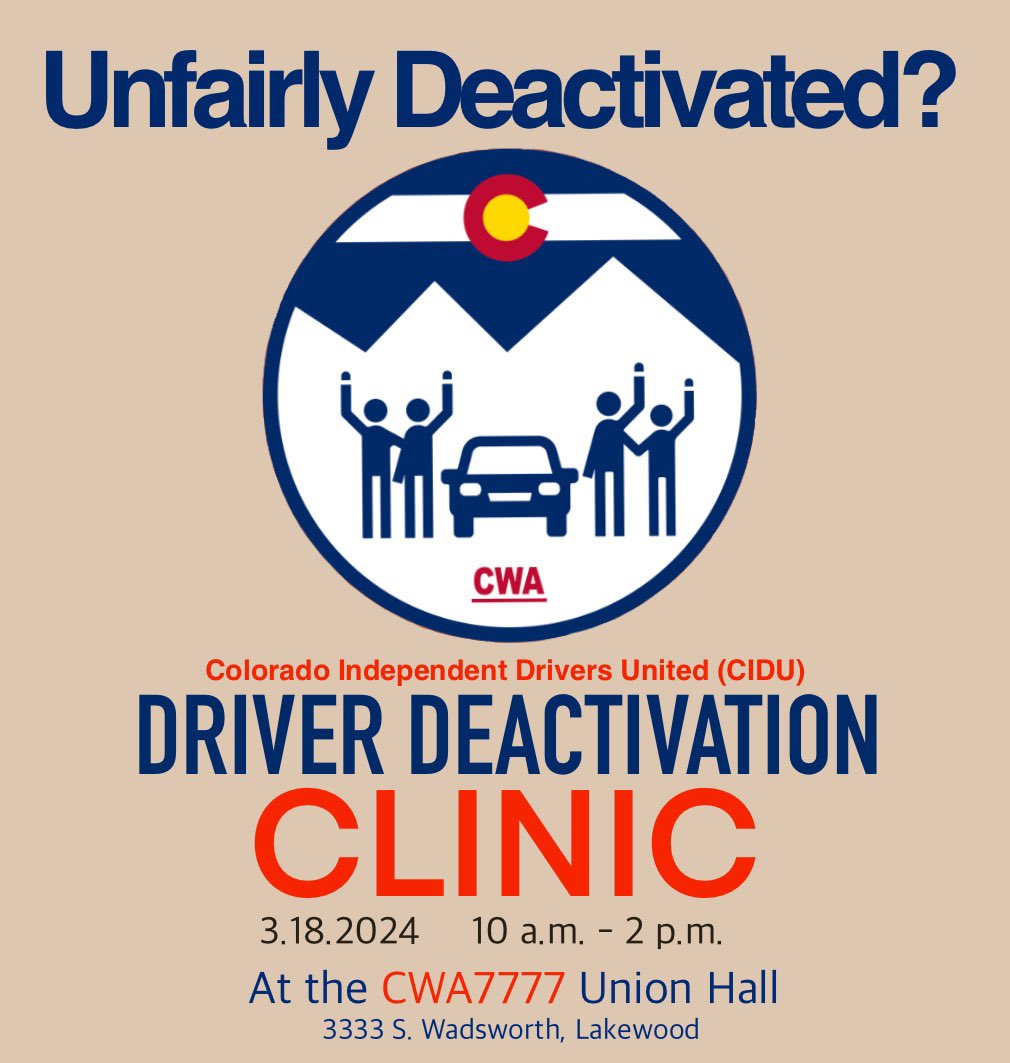 Deactivation Clinic tomorrow at the @CWA7777 Union Hall, 3333 S. Wadsworth, Lakewood, CO!