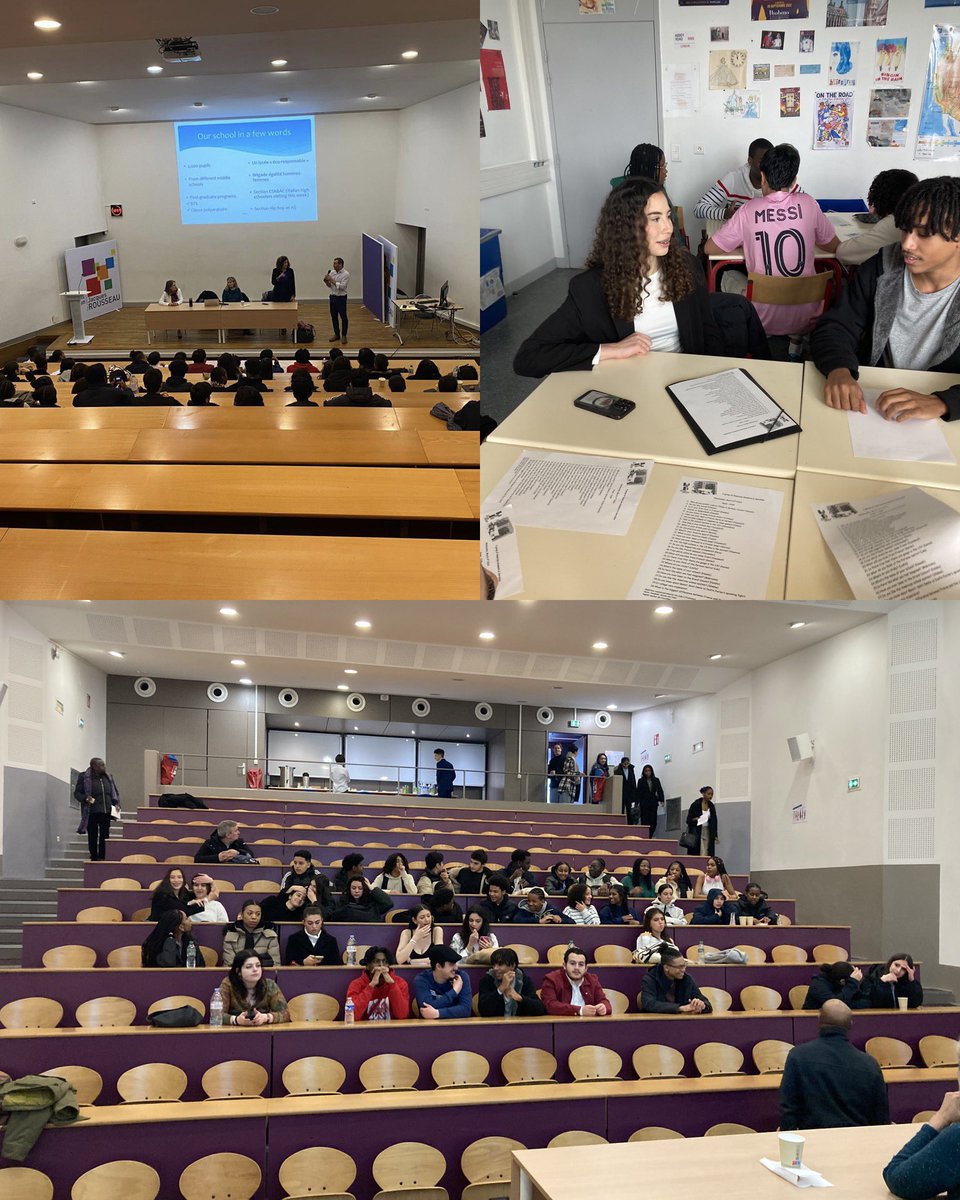 Une belle rencontre inter culturelle à <a href="/JJRSarcelles/">Lycée Jean-Jacques Rousseau de Sarcelles</a> pour nos élèves de 2nde 2, 1G et étudiants de BTS CI qui ont accueillis “in English of course”😉un groupe d’étudiants américains de passage à <a href="/VilleSarcelles/">Ville de Sarcelles</a> 👏 #friendship #partage #proudenglishteachers 👩‍🏫👨‍🏫 @Angl_Versailles