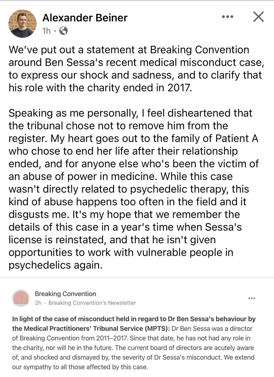 This is a great statement, re: Ben Sessa losing his medical license (but only for one year). I have helped women who were harmed in a similar way and it is difficult to overestimate the impact of such harm in a person’s life.