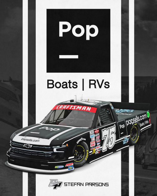Super excited to announce our partnership with @POPRVs & @POPYachts! They’ll be on board the @HendersonRace No. 75 ride for the upcoming Bristol and Charlotte races. Looking forward to introducing them to the world of NASCAR 🤝