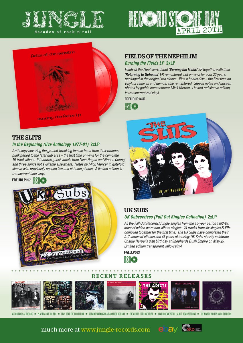 Three 2xLPs coming for <a href="/RSDUK/">Record Store Day UK</a>! Here's the info: