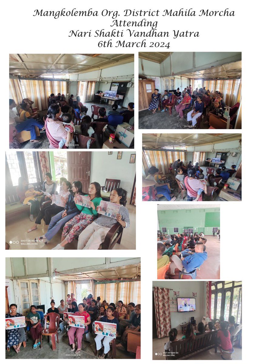 Nari Shakti Vandhan program viewing of live telecast was held all throughout Nagaland in 11 districts. Have a glimpse of the event . Many SHGs and NGOs attended the event, exhorted about the various schemes for women under Modi govt - 6th March 2024. #NariShaktiVadan #Modi2024