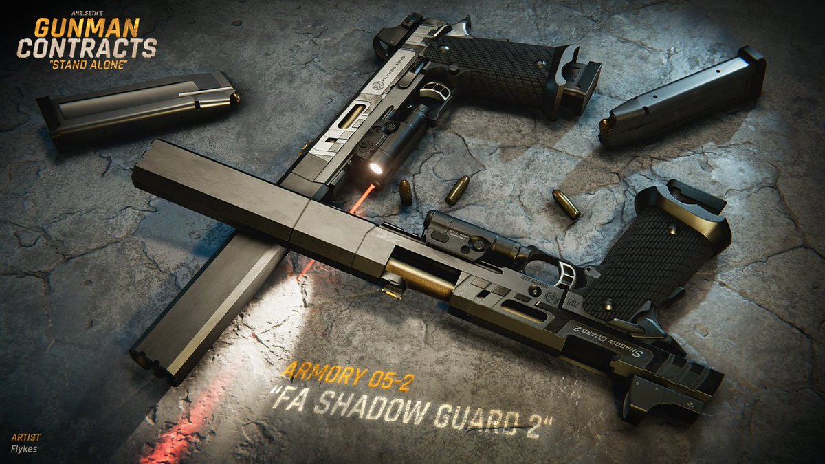 Today Im super excited to announce that the Gunman now has his very own unique signature gun, custom made by 3D Artist Flykes (artstation.com/flykes). A real beauty, how could I have ever worked on this game without it? XD

Steam Wishlist: store.steampowered.com/app/2421750

#VR #indiedev