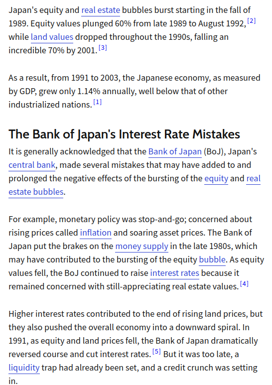 @HousingSpock Fascinating! Did anything else happen ***in Japan in the 1990s***? Anything besides 'a massive housing policy liberalization in the 90s' worth mentioning that had a far greater impact on free-market boom-and-bust cycles, directly relevant to real estate? investopedia.com/articles/econo…