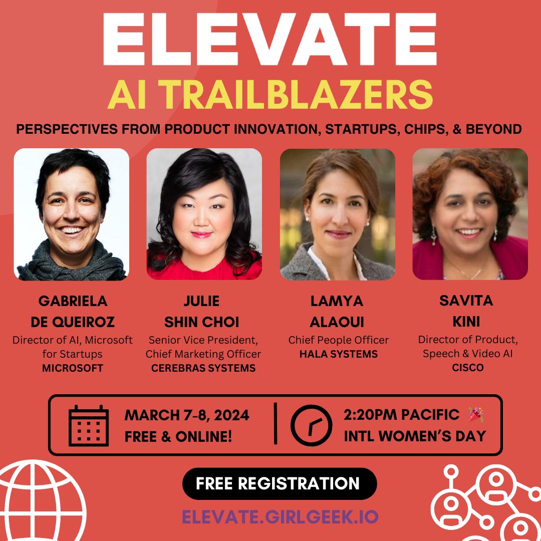 ❤️ Tomorrow (03/07) at 2:20pm PT, I will be on a panel with other amazing women during the Elevate Conference by @GirlGeekX. Get your FREE all-access pass to join the livestream at ELEVATE.GIRLGEEK.IO