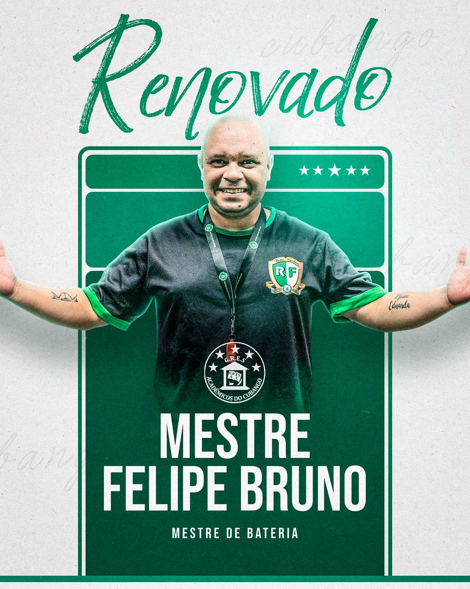 GresCubango's tweet photo. O mestre segue em casa! 🇳🇬🥁

Premiada com o troféu Super Bossa da SuperLiga Carnavalesca e obtendo a nota máxima no desfile 2024, a @bateriaritmofolgado segue sob o comando de @felipe.bruno.moreira. 

Rumo em alcançar mais uma vez a nota máxima para o #Carnaval2025. https://t.co/zkizvi8CZO