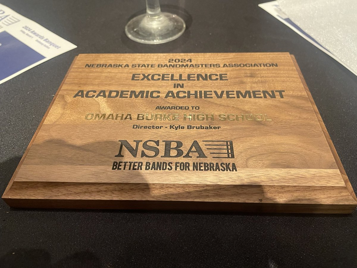 Congratulations to our band program for receiving the academic achievement award from NSBA!