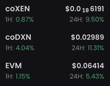 xenvmos's tweet photo. Greenevening π
$coXEN $coDXN $EVM #XEN #DBXen #Evmoon #Evmos https://t.co/g1VsctzdZH