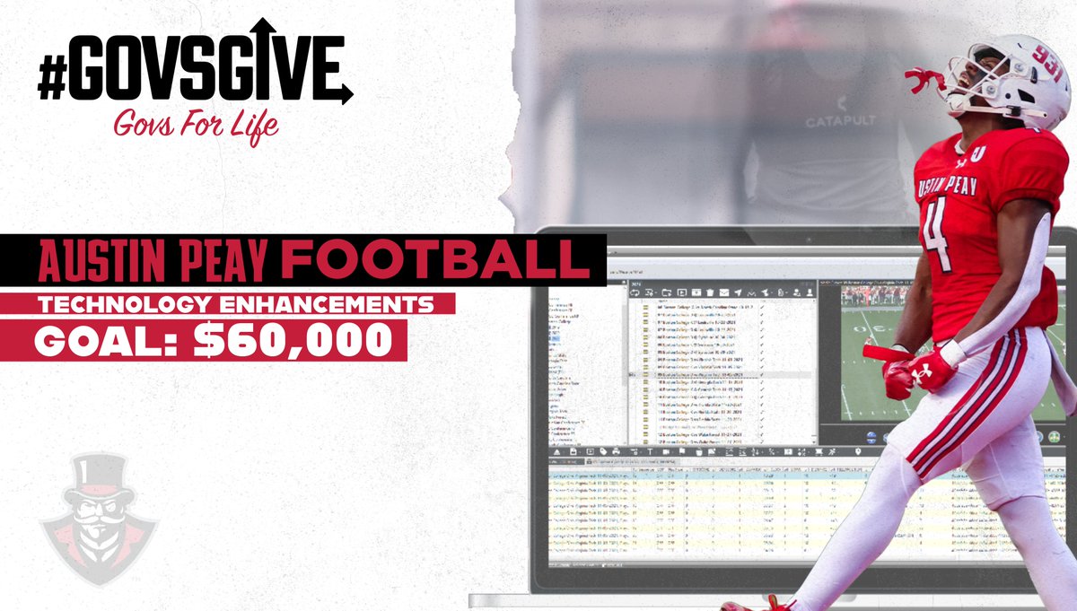 𝗚𝗢𝗩𝗦 𝗚𝗜𝗩𝗘 starts on March 12! 🎩🏈 This year, we are raising money for technology enhancements that will help give the Govs a winning edge on Saturdays! 🔗 --> govsgive.com #GovsGive2024 | #LetsGoPeay