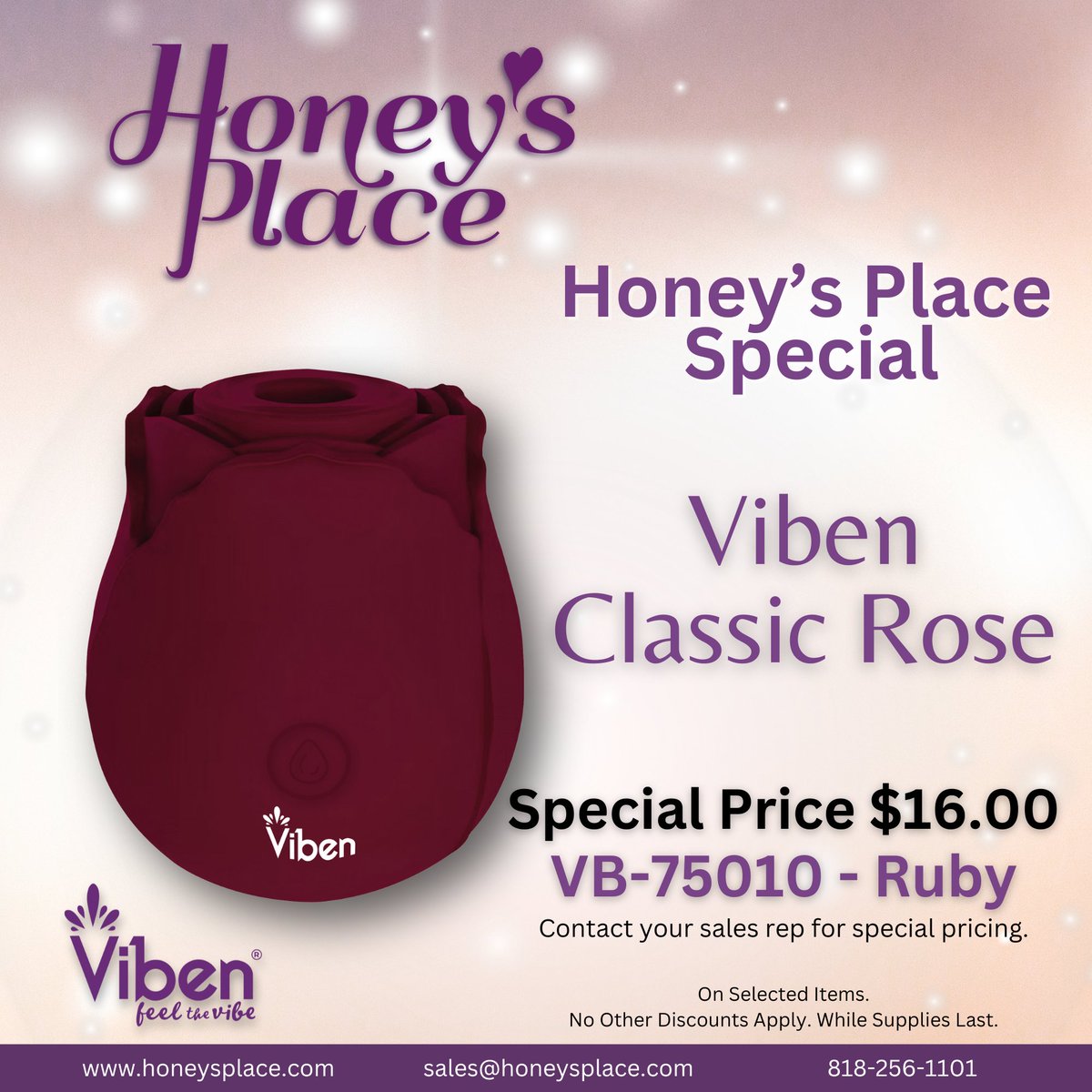 VibenToys Classic Rose at a special price here at Honey's Place! 🌹💰🌹💰🌹💰🌹💰🌹💰 bit.ly/49HGX56 #VibenToys #HoneysPlace #specialpricing