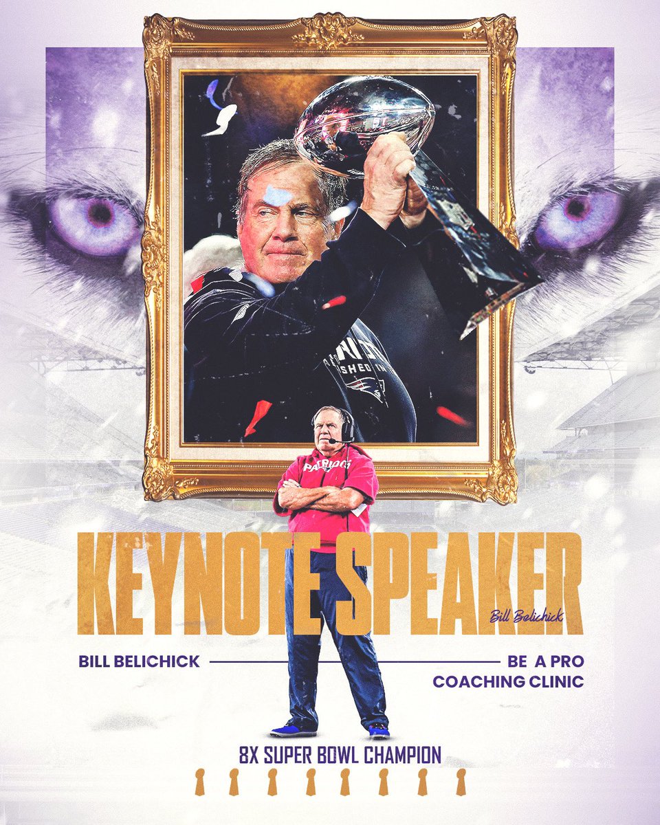 🐐‼️ Hear from x8 Super Bowl Champion Bill Belichick, at the Be A Pro Coaching Clinic 📲 washingtonfootballcamps.com/coaches-clinic… #AllAboutTheW #PurpleReign