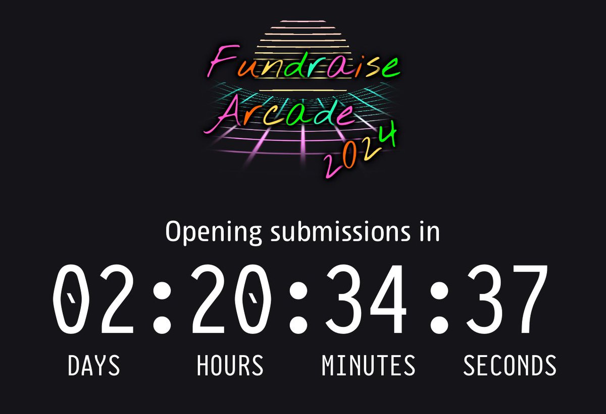 FundraiseArcade's tweet image. Just a quick reminder that submissions for Fundraise Arcade 2024 are opening this Saturday!

Submissions info: fundraisearca.de