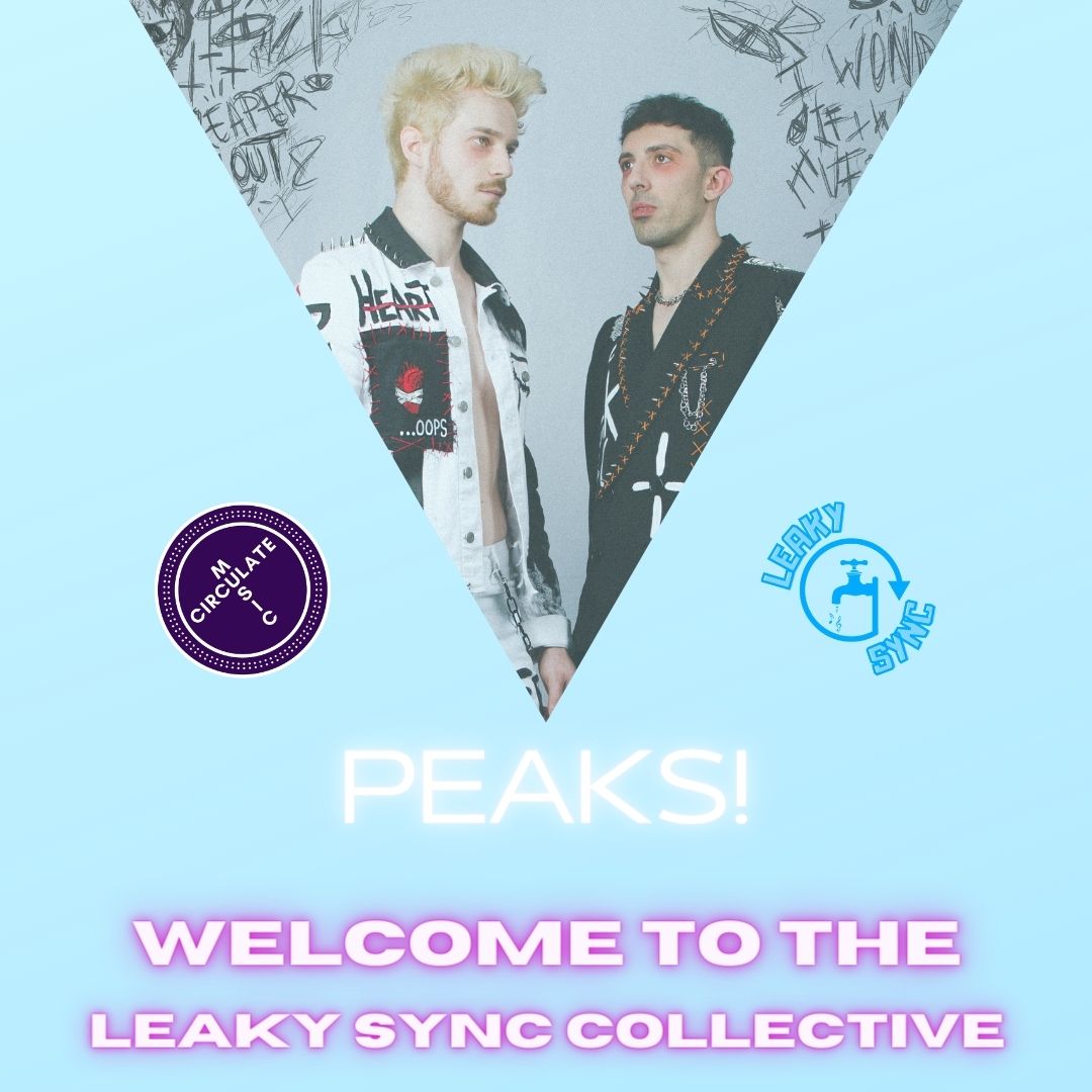 Confronting fears and breaking barriers, @yeswearepeaks coined the term 'Raverock' to describe their unique fusion of electronic beats and fuzzy guitars creating high- energy and dynamic hook-laden songs. #leakysync #musiccollective #artistcollective #syncmusic