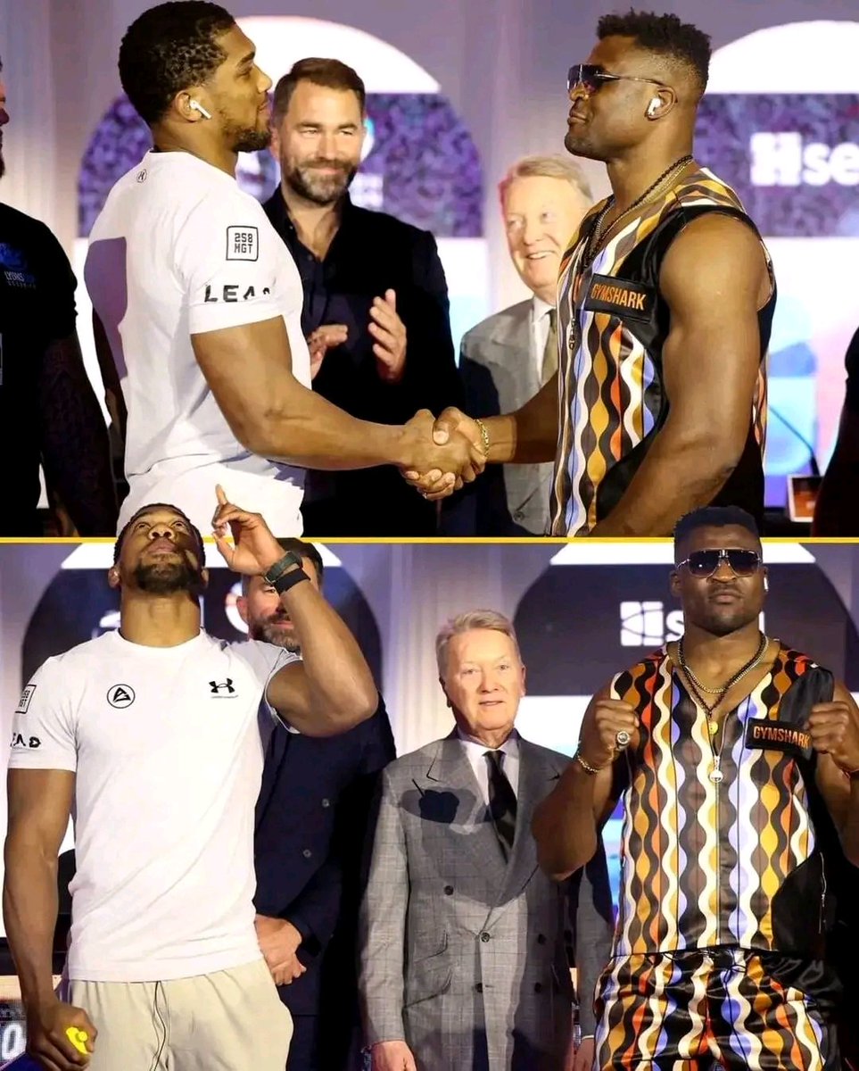 dailyechoes237's tweet photo. Francis N'Gannou and Anthony Joshua in a friendly faceoff before their big fight on Friday, 8 March.
The game is on. Who do you see winning this?
#DailyEchoes #ElvishYadav #อุงเอิง #Budget2024 #instagramdown https://t.co/L5QjcZj4ON