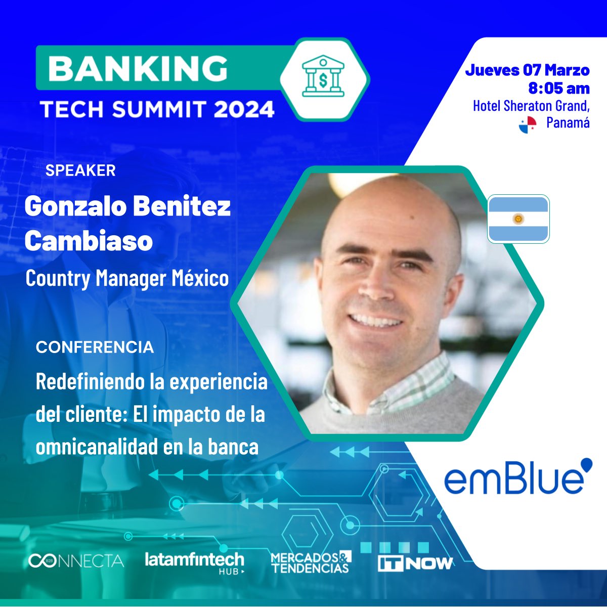 🇵🇦 ¡Mañana en Panamá! En el Banking Tech Summit, Gonzalo Benitez Cambiaso hablará sobre la experiencia omnicanal para clientes. ¡Visítanos en el Hotel Sheraton Grand para descubrir más sobre customer engagement! #panama #omnicanalidad #automation #banca #CRM