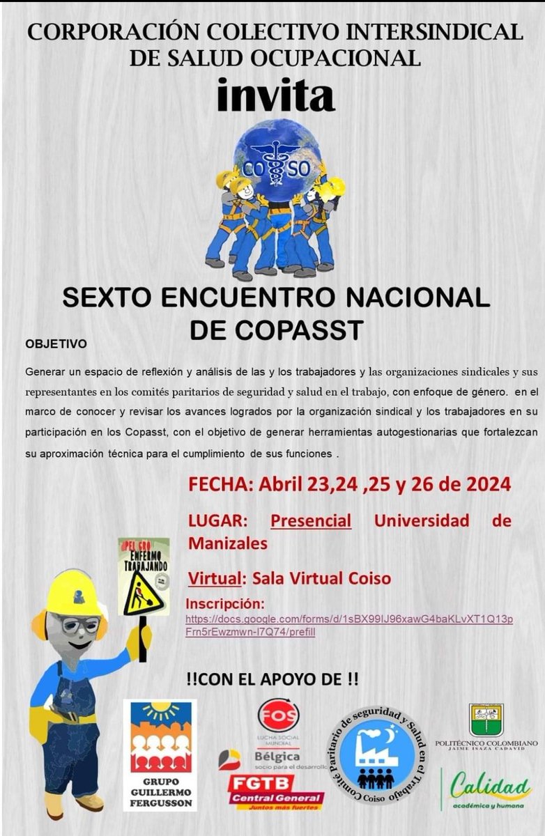 fecm81's tweet image. #Coiso invita al Sexto encuentro Nacional de copasst #Copasst