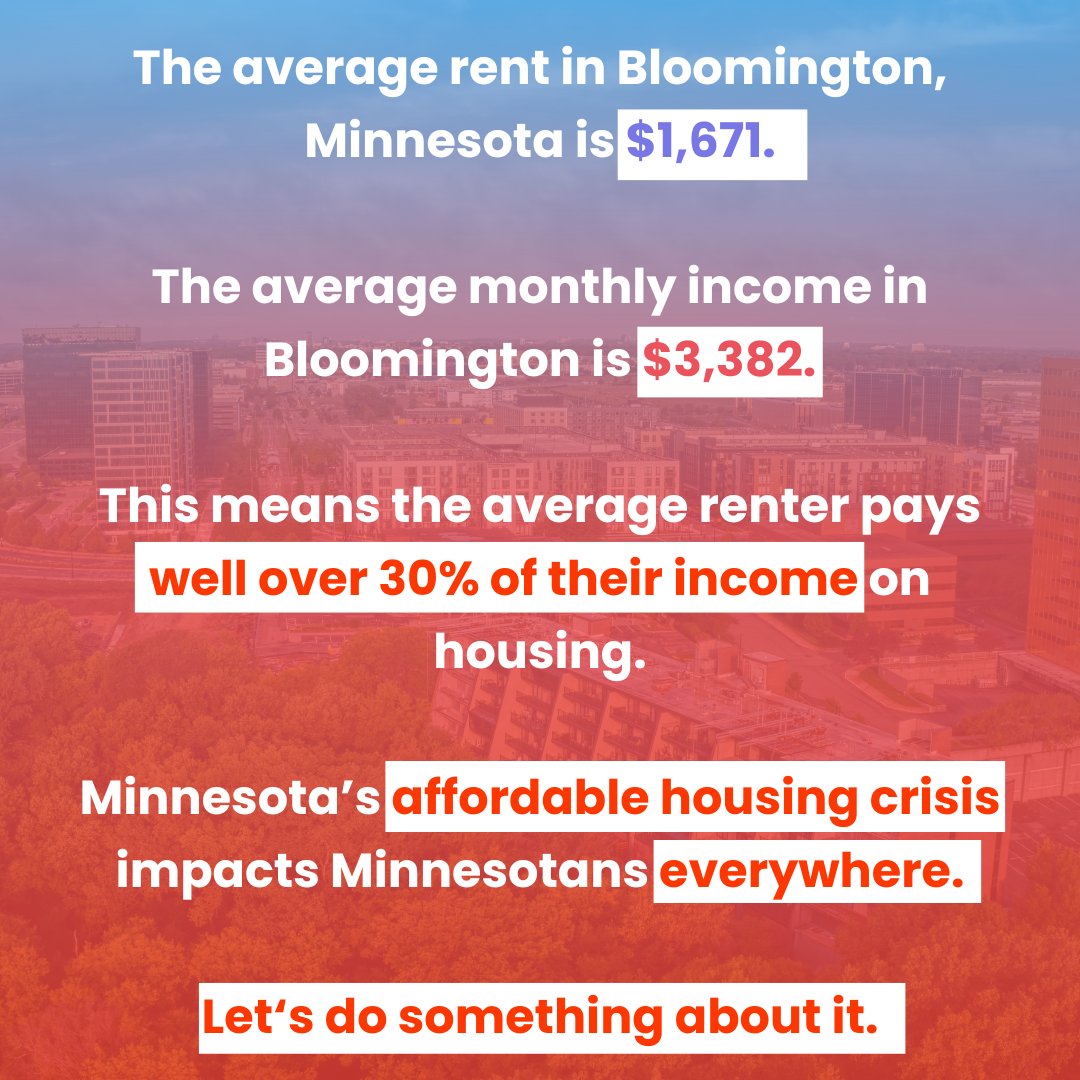 Even our affordable suburbs are becoming unaffordable. But it doesn’t have to be this way.
If you agree that affordable housing provides the basis for a safe, secure, and economically strong Minnesota, then it’s time for action.
Discover how by visiting bringithomeminnesota.org/sign-up.