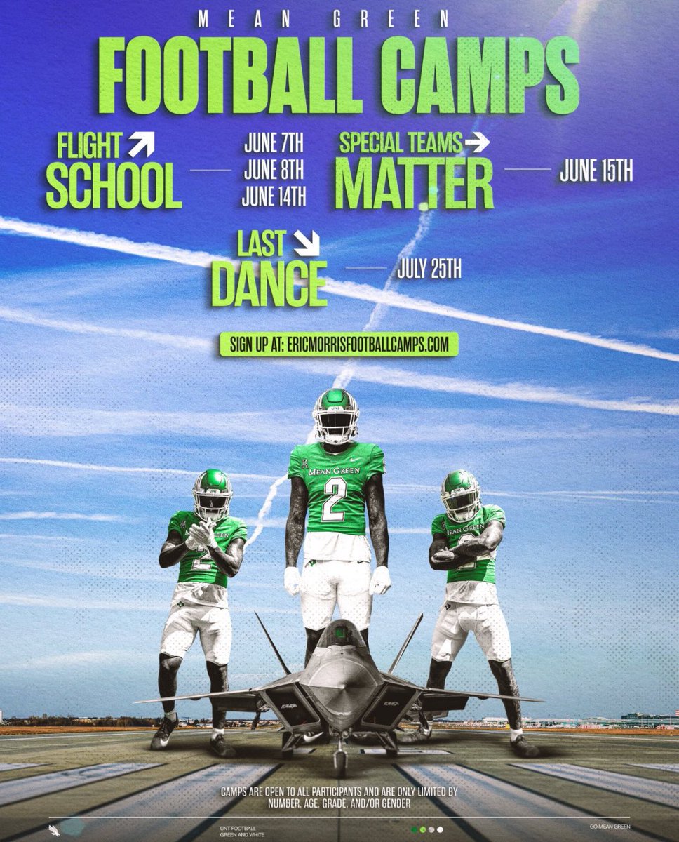 thank you for the camp invite 
<a href="/TrustMyEyesO/">⭕️FFERTUNITY</a> 
<a href="/MeanGreenFB/">UNT Football</a>