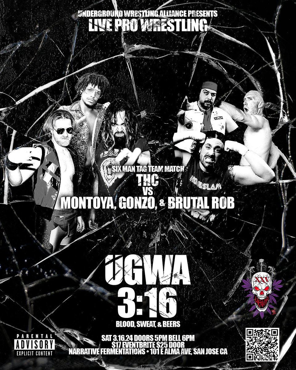 Final match announcement for 3:16
in San Jose!

THC
<a href="/MidasAllhail/">✨MIDAS KREED✨</a>/<a href="/d_DanteHume/">Dante Daring</a>/<a href="/CheemaDaLion/">"The Punjabi Lion" Harman Cheema</a> vs
Pacific Rampage
@BoriGaucho415/<a href="/ReyKaijuJG/">🇵🇷¡Viva Rey Kaiju!🇲🇽</a>/<a href="/Bigguystuff/">Brutal Rob Hands</a> 
In 3 on 3 action!

Get your tickets for only $17 on Eventbrite NOW!