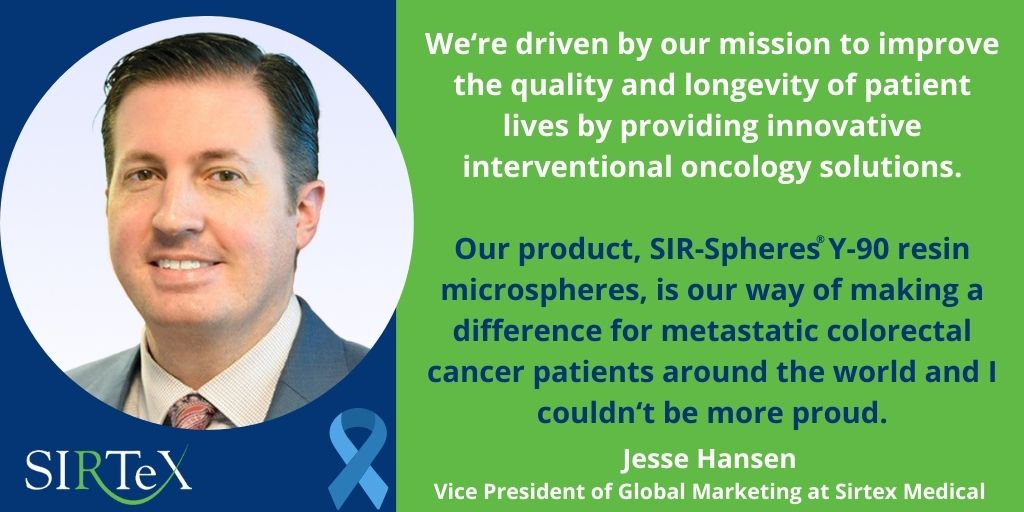 We're proud to support #mCRC liver cancer patients through treatment innovation - especially during #ColorectalCancerAwarenessMonth. Hear from our VP of Global Marketing, Jesse Hansen, about our mission & visit our patient FAQ page for SIR-Spheres® basics: bit.ly/3TkSJN1