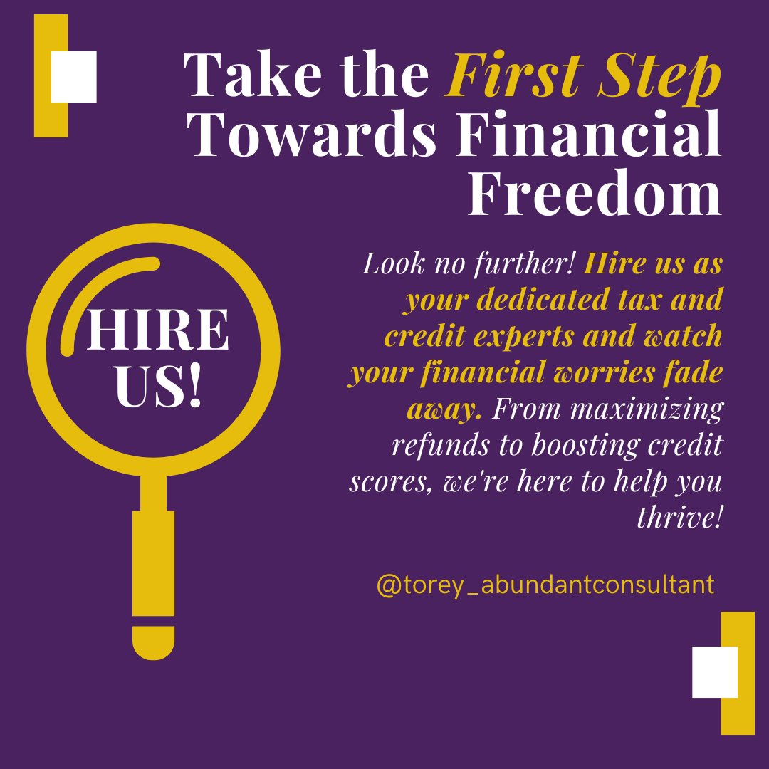 📷 Ready to unlock your path to financial freedom? Say goodbye to tax-related stress and hello to a brighter financial future with our expert tax services!
Contact us today and take the first step towards unlocking your financial potential.
#TaxExpert #FinancialFreedom