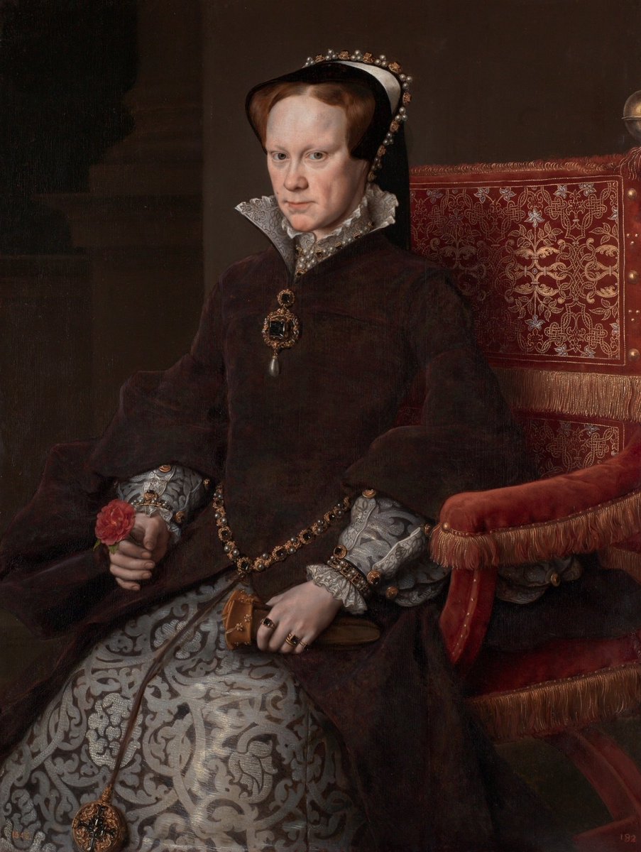 Anthonis Mor 1517-1577 'Mary I of England' Oil on panel El Prado Madrid #DutchArt #HighRenaissance