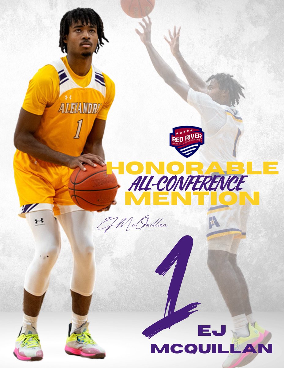 Freshman, EJ McQuillan, named Red River Athletic Conference Honorable Mention! #DTC