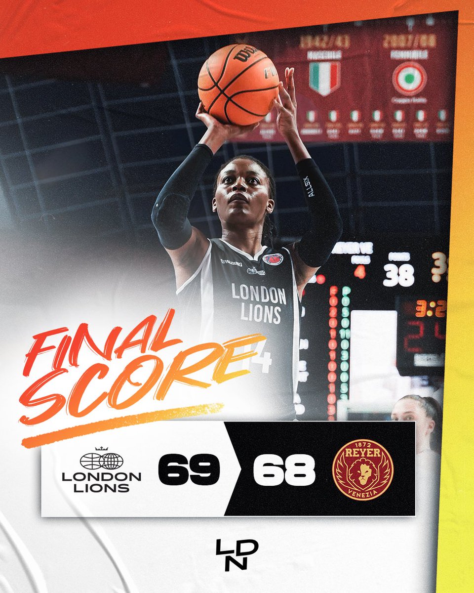 Bringing home the win! 🦁 The second leg is coming up next Tuesday 12th March at the @CopperBoxArena, get your tickets now! 👀🎟️ #WeAreLondon #EuroCupWomen #HearOurRoar