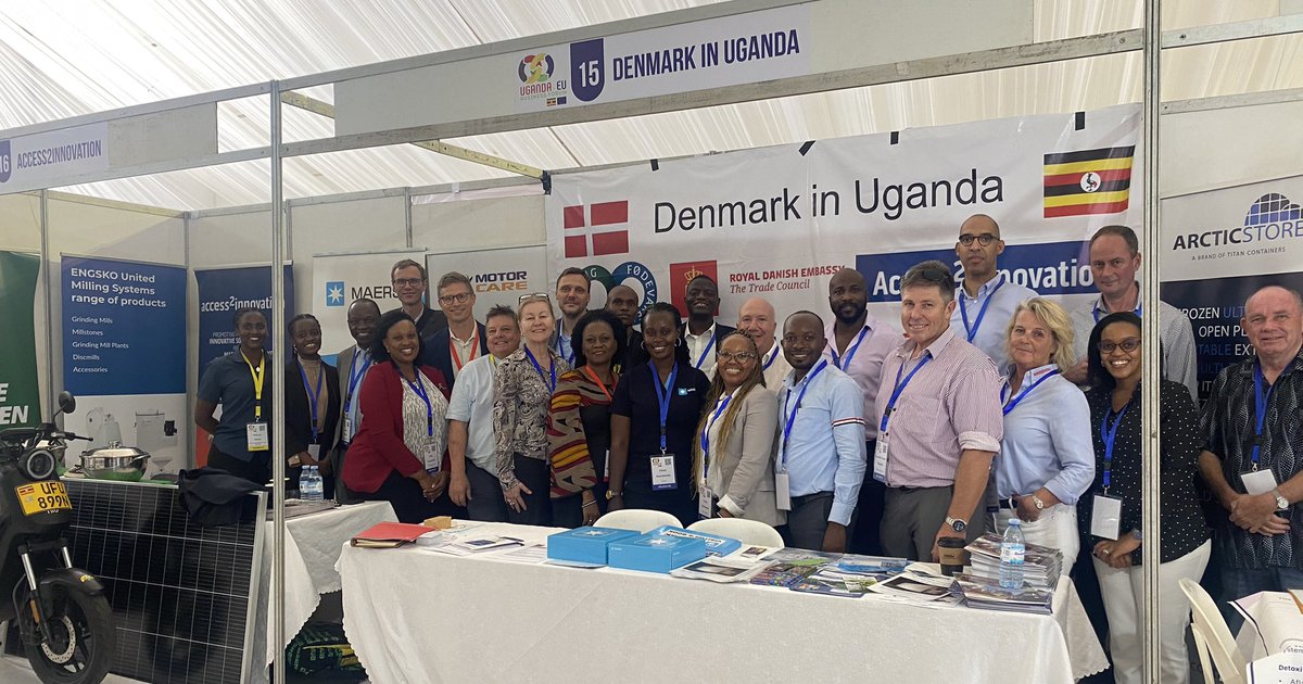 DKinUganda's tweet photo. Very strong group of Danish companies at Uganda-EU Business Forum, many as part of a business delegation with @a2i_Network and @spisekammeret.  Thanks for coming! #UEUBF @DKAmbUganda @EUinUG @Maersk @DanishMFA @thetradecouncil @TITANContainer https://t.co/a5PVdaGTkg