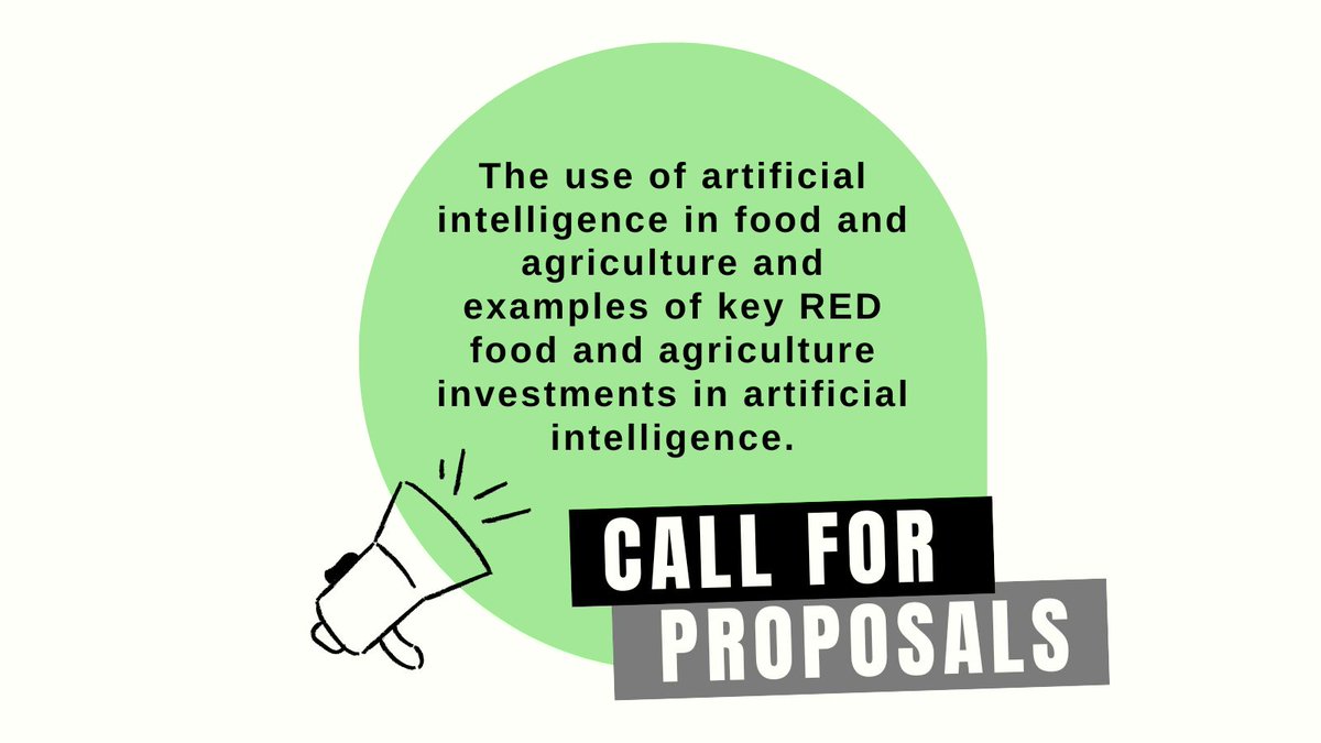 Call for proposals 📢 'The use of artificial intelligence #AI in food and agriculture and examples of key RED food and #agriculture investments in artificial intelligence.' Submission deadline 10th April 2024 For info and to apply: 3ieimpact.org/about/research…